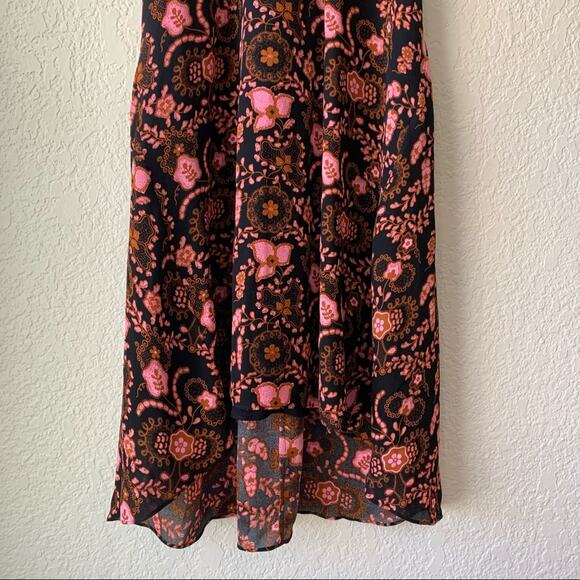 A.L.C Dress Cold Shoulder Floral High Low Silk Dress Size 0 - Picture 4 of 13
